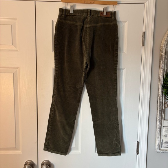 Vintage Lauren Ralph Lauren Green Corduroy Straight Leg Ankle Pants 10 Military - Picture 5 of 6
